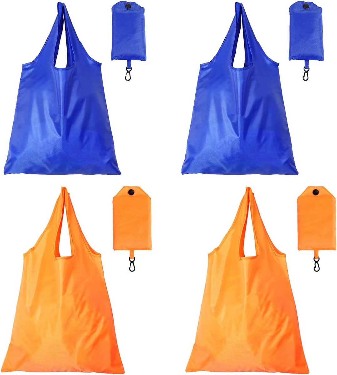 Set van 4 Opvouwbare en Herbruikbare Boodschappentassen van Polyester