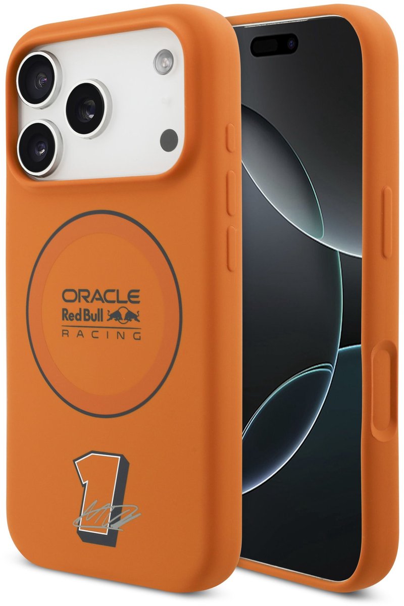 Red Bull Racing Silicone Red Ring Back Cover hoesje met MagSafe voor Apple iPhone 17 Pro - Oranje
