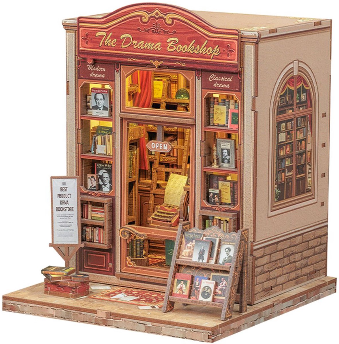 CuteBee Miniatuurhuisje - Modelbouw - Modelbouwpakket - 3D Houten Puzzel - DIY Bouwpakket Volwassenen - Constructiespeelgoed - The Drama Bookshop