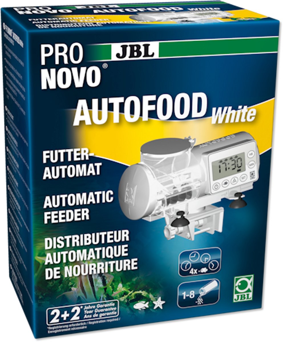JBL PRONOVO AUTOFOOD WHITE Witte voerautomaat voor alle aquariumvissen.