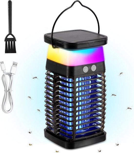 V-TAC Elektrische insectenbescherming, 16 W, met werkingsbereik van 50 m², slank design, vliegengaas met blauw uv-licht voor binnen en buiten, elektrische val tegen muggen en insecten, vermogen 16 W