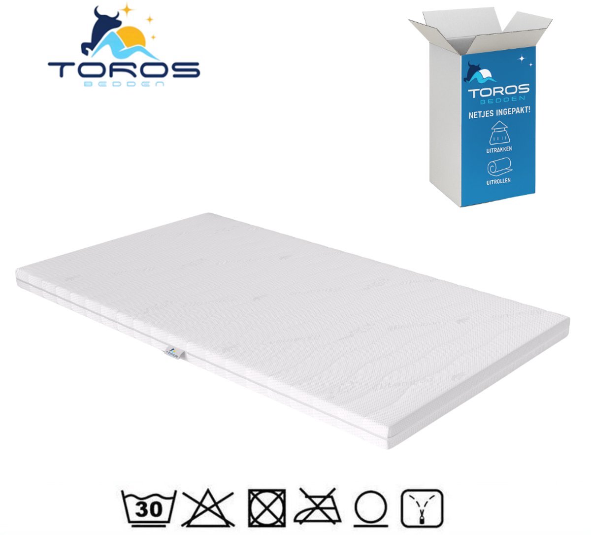 Topmatras - 160x210 - Topper Matras HR Koudschuim -Bamboo Hybrid - Topdekmatras - 9cm - Afritsbaar Wasbaar Tijk - Orthopedisch Purschuim - Anti-allergisch - Topper Hotel XL - Anti Bacterieel