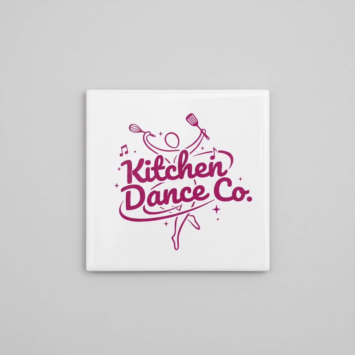 Kitchen Dance Co. Keramische Tegel 15x15 cm – Vrolijke Koken & Muziek Quote – Speelse Keuk