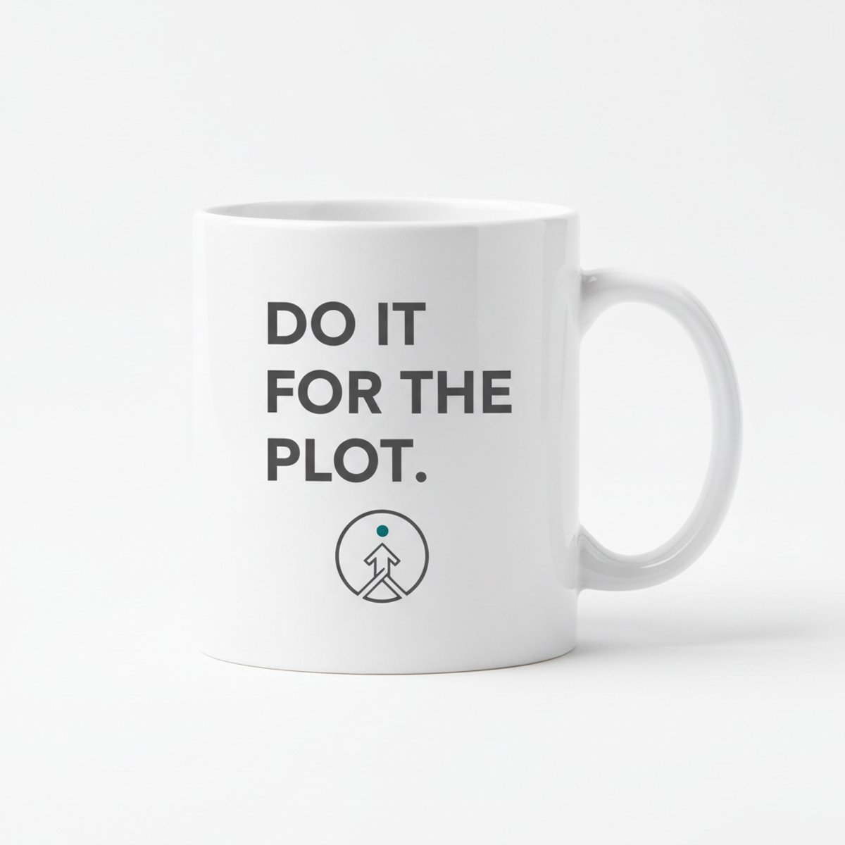 Motiverende Tekst Koffiemok 330 ml – “Do It for the Plot” Minimalistische Keramische Mok