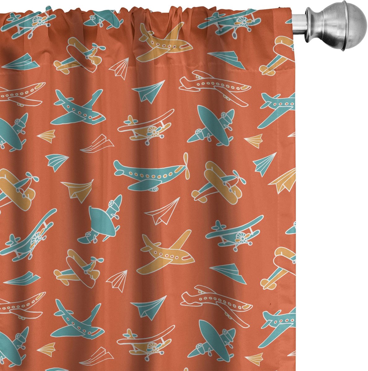 ABAKUHAUS Gordijnen 2x75x245 cm – Microfiber – 81727 – Vermiljoen Oranje Vermilion oranje