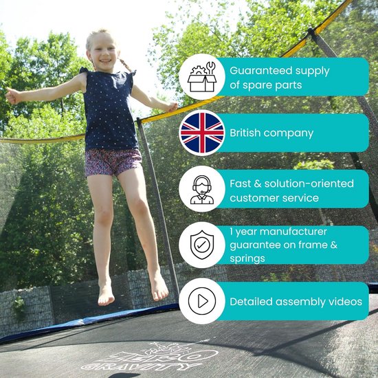 Ronde Veiligheidstrampoline Rechthoekig met Ladder en Binnen Net - TÜV Goedgekeurd