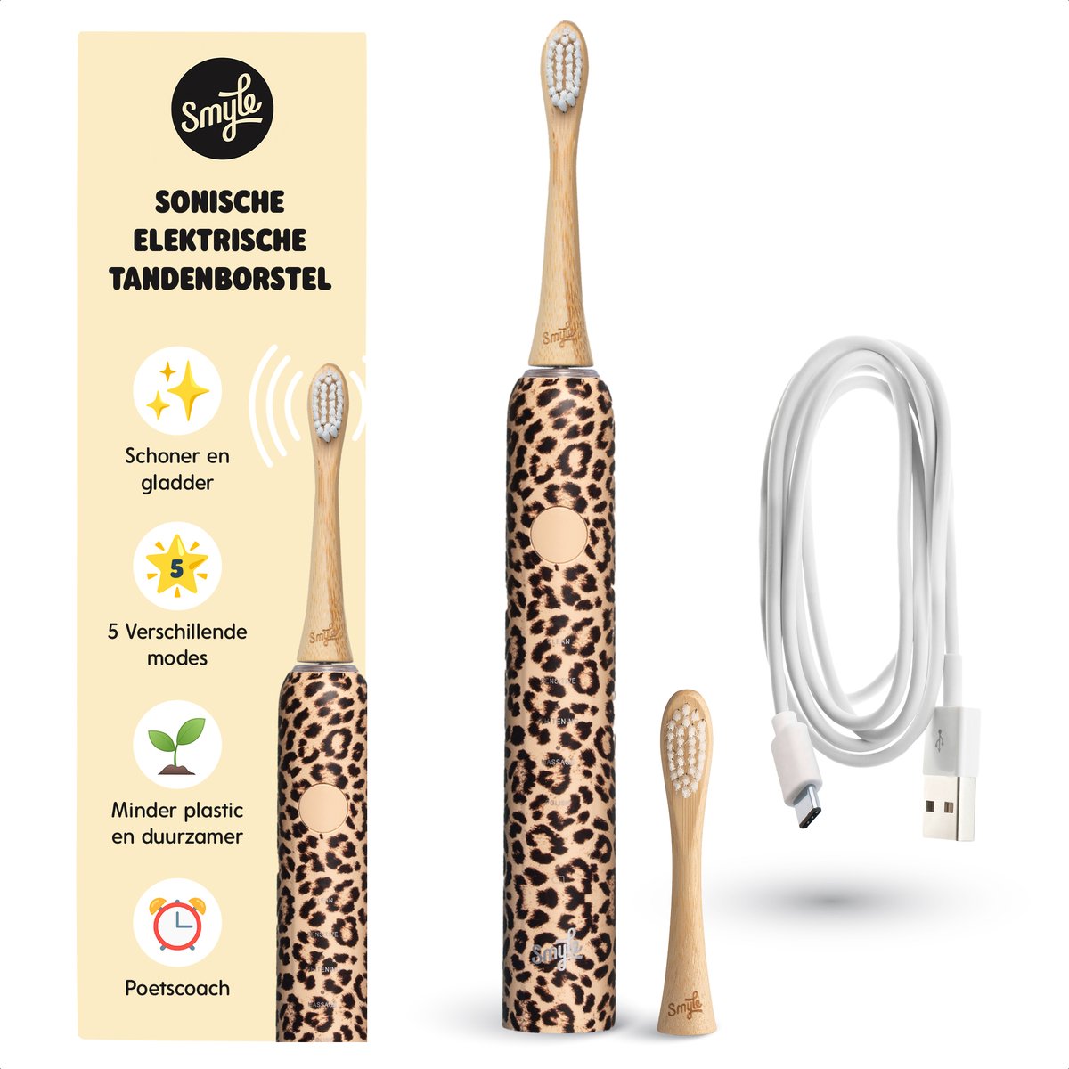 Smyle Sonische Elektrische Tandenborstel met USB-C Oplader - Smyle - €68,00