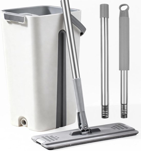Dweil - vloerreiniger - wringsysteem - met emmer 13 liter Dweil - vloerreiniger - wringsysteem - met emmer 13 liter