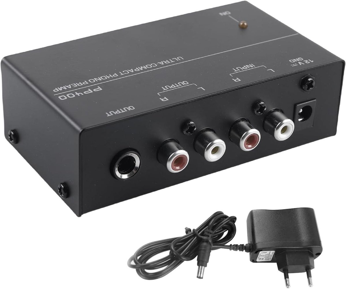 Allecta - Phono Voorversterker voor Platenspeler met Mm Scansystemen - RCA Input en Output - DC 12V Voeding