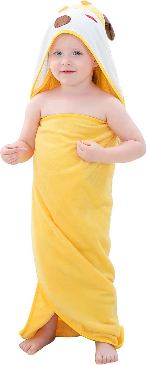 Dieren Badjas met Capuchon voor Baby en Peuter - Zachte Katoenen Handdoek 90x90 cm