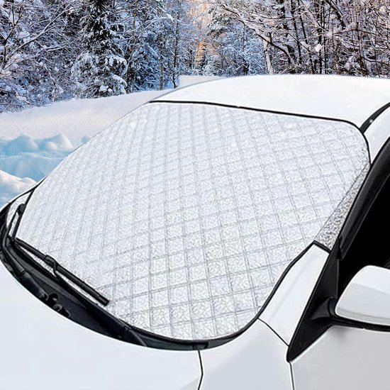 Vorstbescherming, winterbescherming, voorruitafdekking voor auto, 5 magnetisch, universeel, voor auto, tegen vorst, sneeuw, ijs, regen en zon, opvouwbaar, 199 x 127 cm