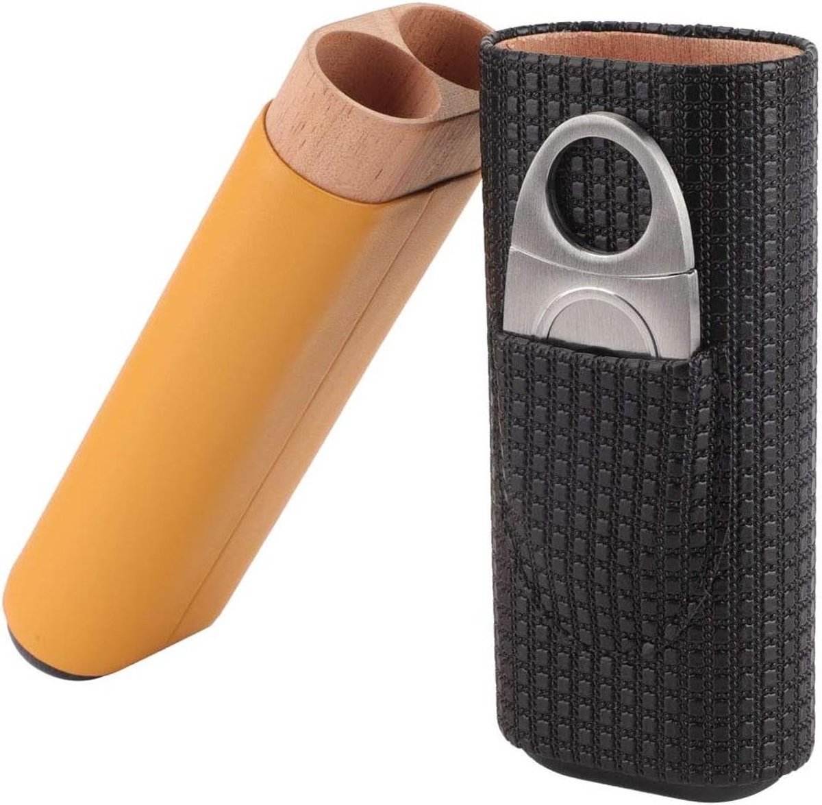 Allecta- Mini-draagtas Hout - Reisetui - Draagbaar - PU-leer - Vrijstaande sleufbescherming - Luchtbevochtiger - Organizer - Opbergdoos - Geschikt voor Box - Kleur of Model