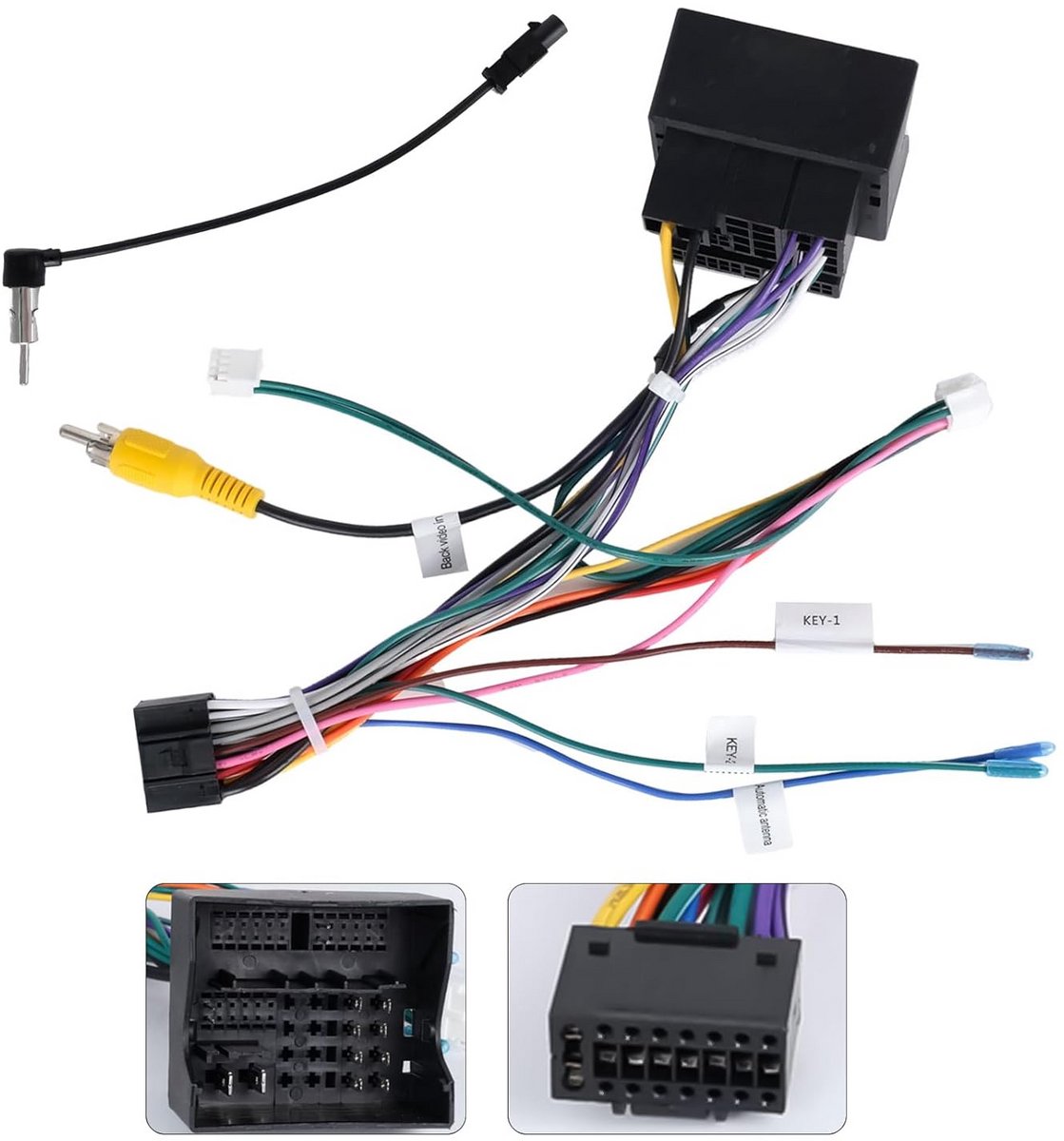 ISO Adapterkabel 52 PIN naar ISO voor Volkswagen Android Autoradio Installatie