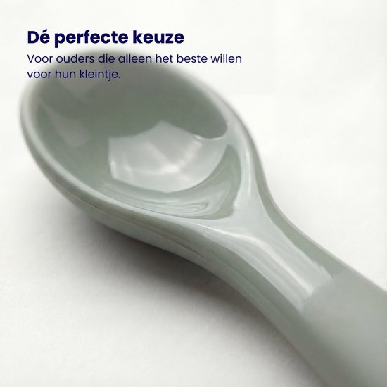 Funnies Kinder Couverts Cuillères 6 Pièces - Couverts Bébé en Silicone - Caramel & Stone Green - Ensemble de Couverts Bébé à Bec Doux - Sans BPA Sûr - Idéal pour Manger & Bouchées - 6 Pièces Cuillère First Feeding - Cuillères pour Enfants