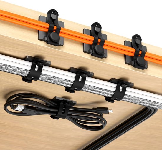 Zelfklevende Kabel Organizer Clips met Verstelbare Bandjes voor Bureau