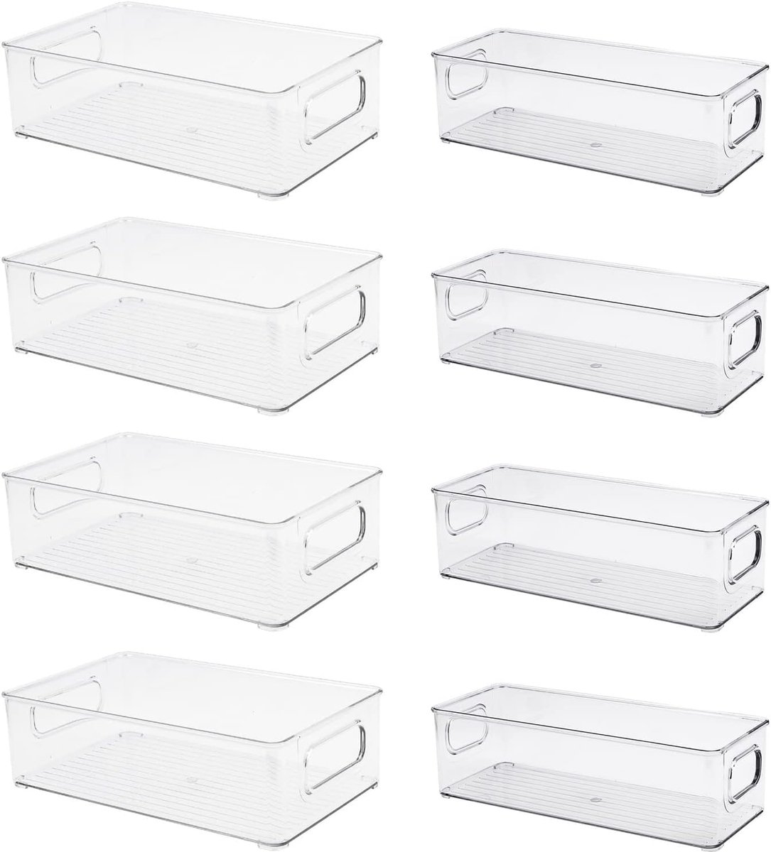 Unyqoos® Transparante stapelbare opbergdozen set voor koelkast en kastorganisatie