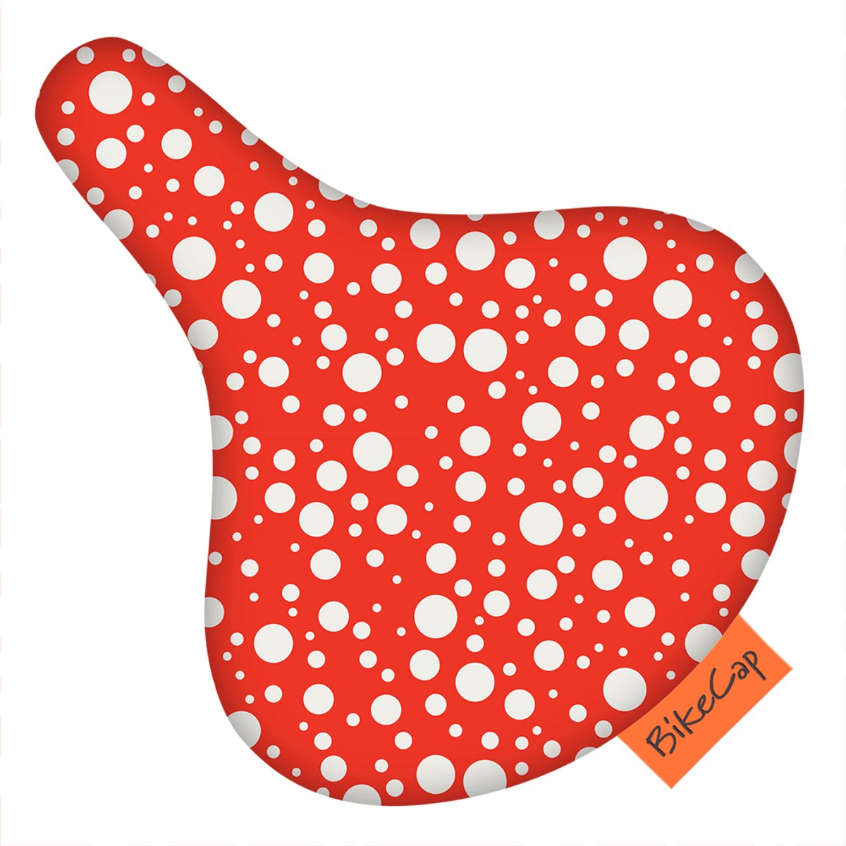 BikeCap Zadelhoes Dots red & white | Fietszadelhoes - Fietszadeldek - Stof en waterafstotend