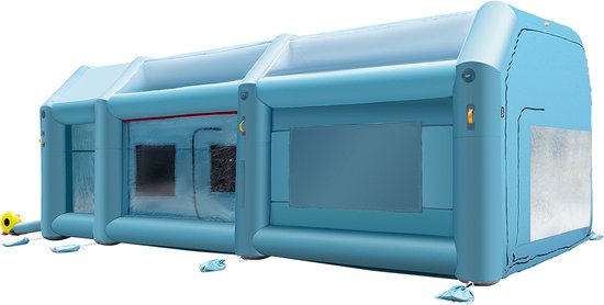 VEVOR Opblaasbare Spuitcabine Blauw Werktent 8x4x3M Lakcabine van 210d Oxford-Stof en Pvc met Inflatieventilator en Ventilatieventilator voor Het Schilderen van Auto'S, Kamperen In De Buitenlucht, Enz van Vevor — afbeelding 2