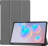 Cazy Samsung Galaxy Tab S6 hoes - Smart Tri Fold Book Case - Tablet hoes - Grijs