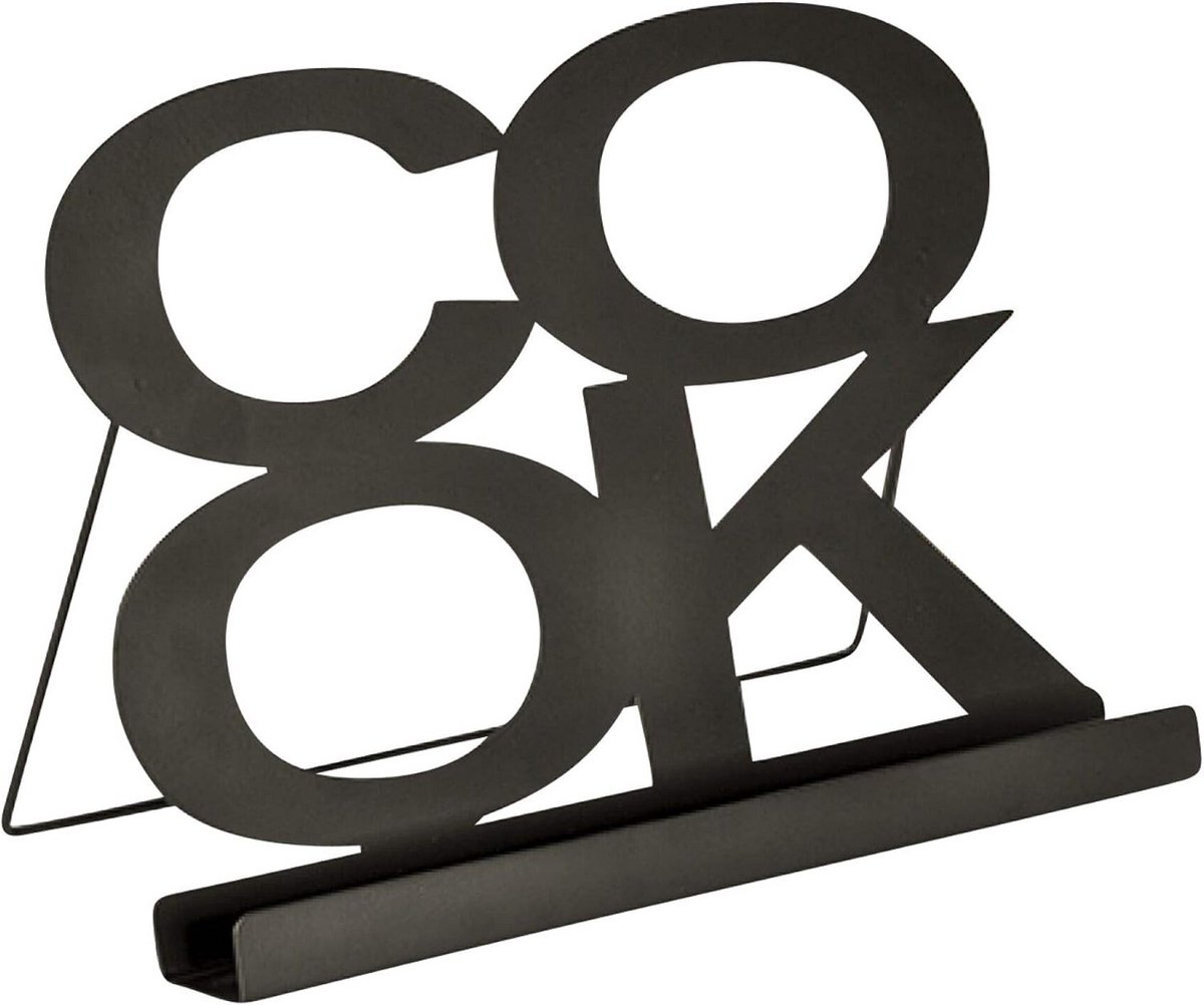 Metalen kookboekhouder zwart - opvouwbare tablet standaard