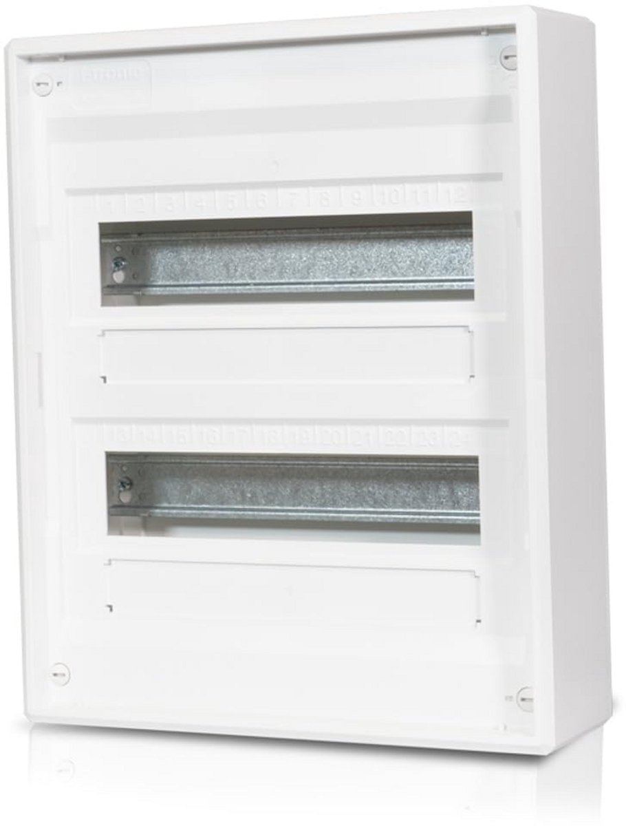 Kleine verdeler VISION opbouw IP30 2-rijen 24+4TE, elektrische verdeler, verdeelkast zonder merknaam