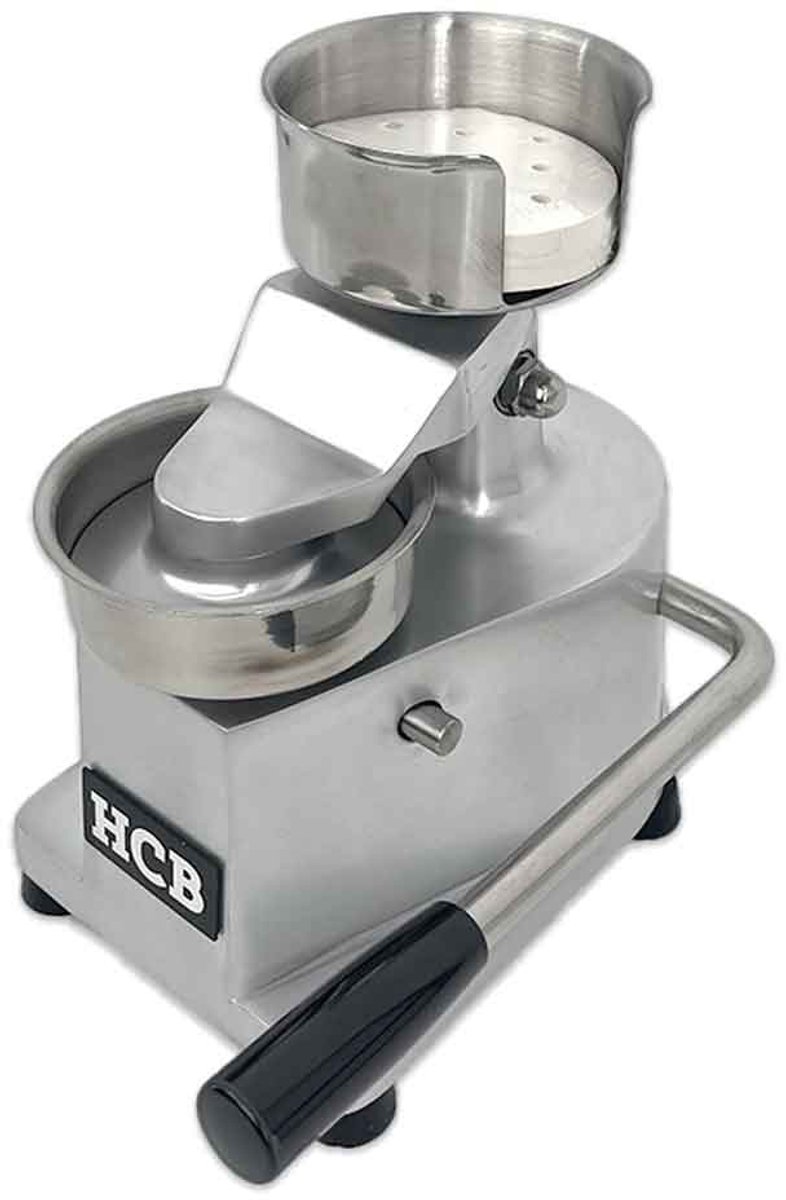HCB® - Professionele Horeca Hamburgerpers - 100 mm - RVS / INOX - Hamburgermaker - Hamburger pers - 26x20x29 cm (DxBxH) - 5 kg - 5246