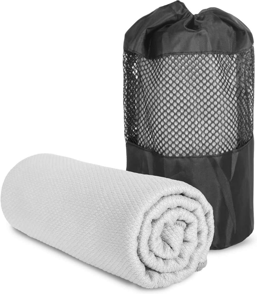 Antislip yoga handdoek 183 x 61 cm - siliconen grip, machinewasbaar, snel drogend en hoog absorberend