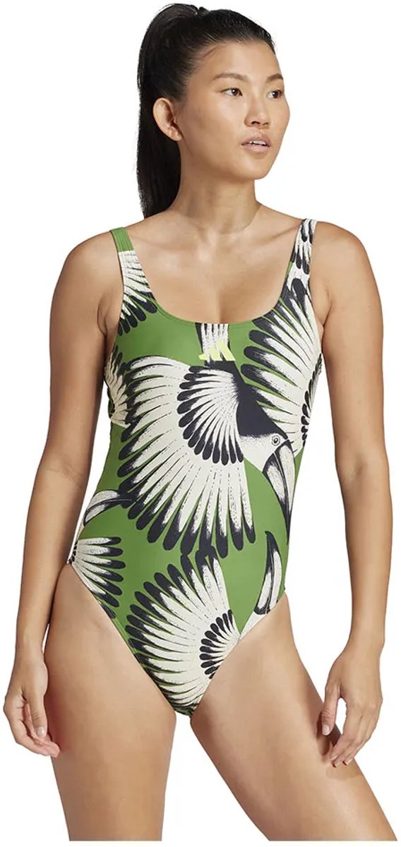 Adidas X Farm 3 Stripes Zwemkleding 38 Vrouw Groen