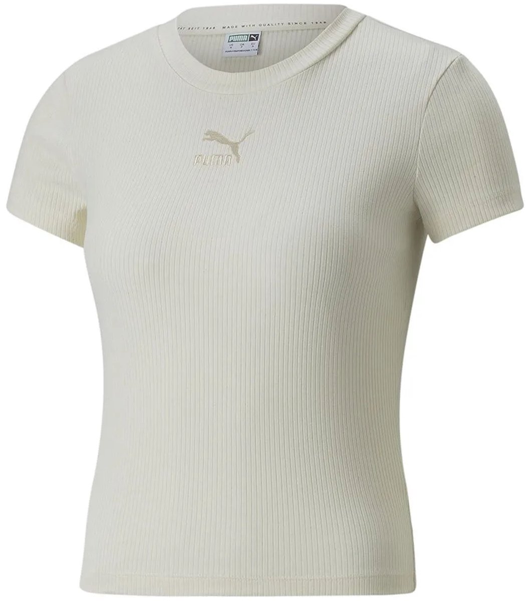 Puma Classics Ribbed Slim T-shirt Met Korte Mouwen S Vrouw Multicolor
