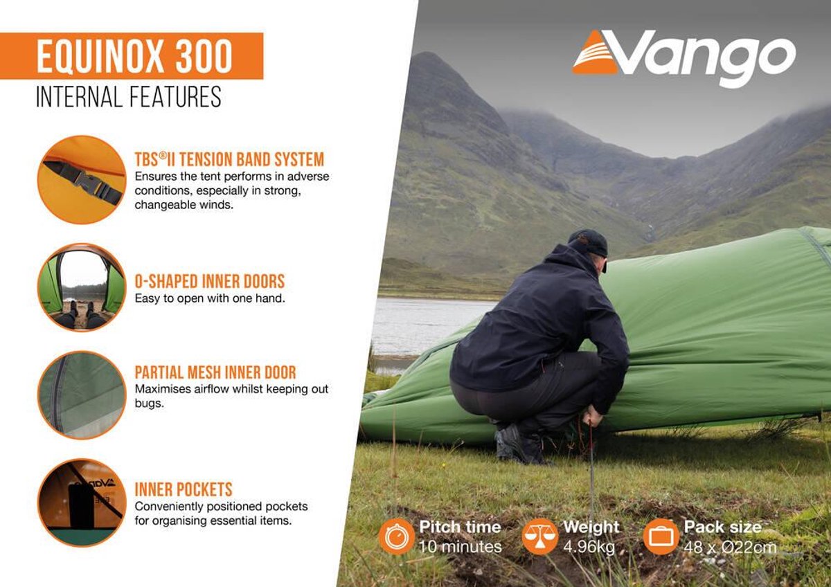 Vango Equinox 300 - Forest Green - Koepeltent - Lichtgewicht