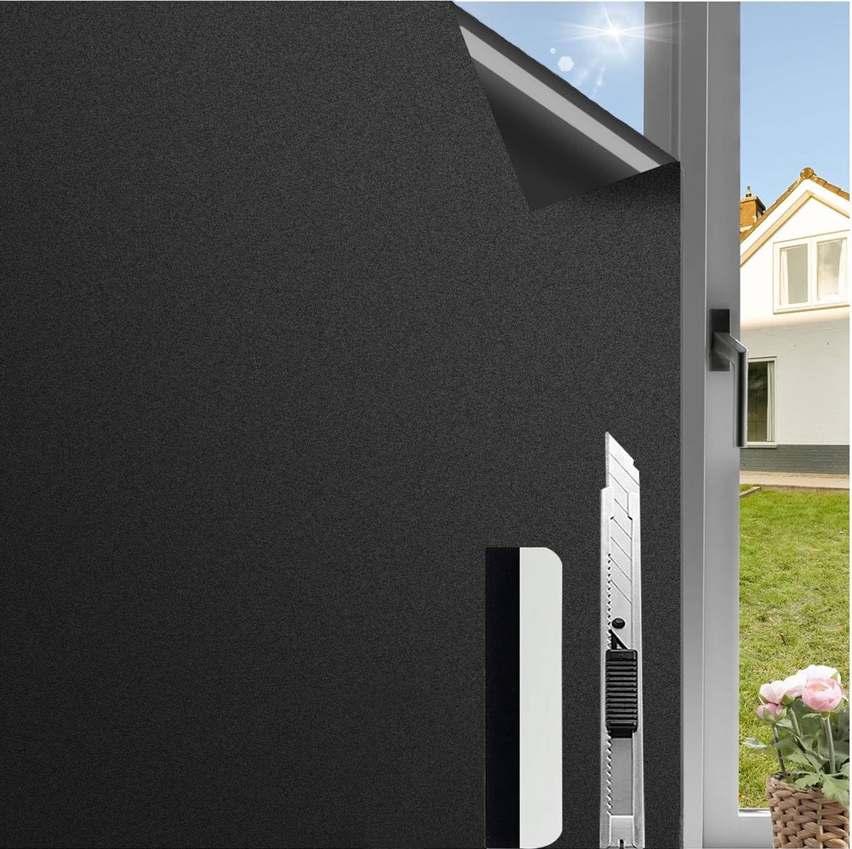 Imperatoris Zelfklevende Raamfolie – Matglas Raamfolie / Inkijkwerende Privacyfolie – Voor Ramen en Glazen Deuren – Screenprotector – Eenvoudig Aan te Brengen – 30x200cm Matte-black