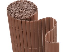 PVC Tuinscherm voor Privacy, Tuinafscheiding & Balkonscherm voor Tuin en Balkon - bruin 0.8x3m