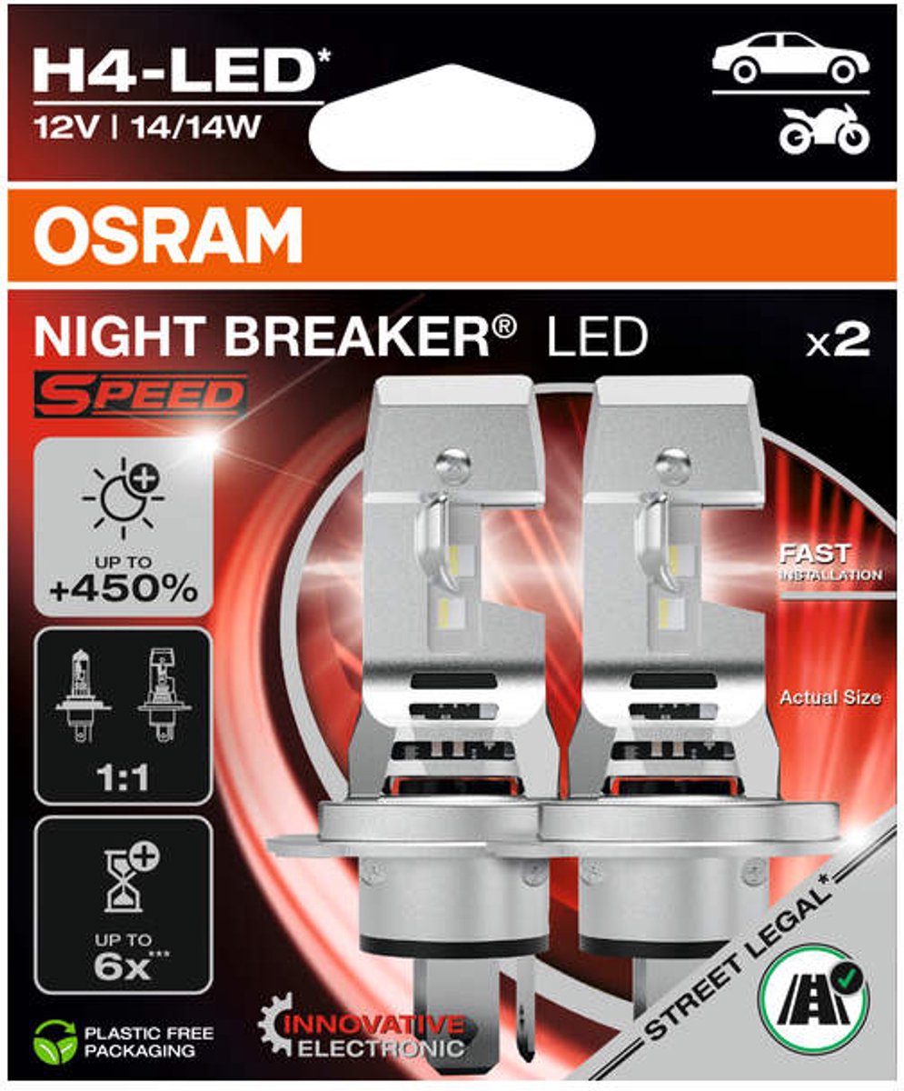 Osram Night Breaker Speed LED H4 64193DWNBSP-2HB set – foto 4