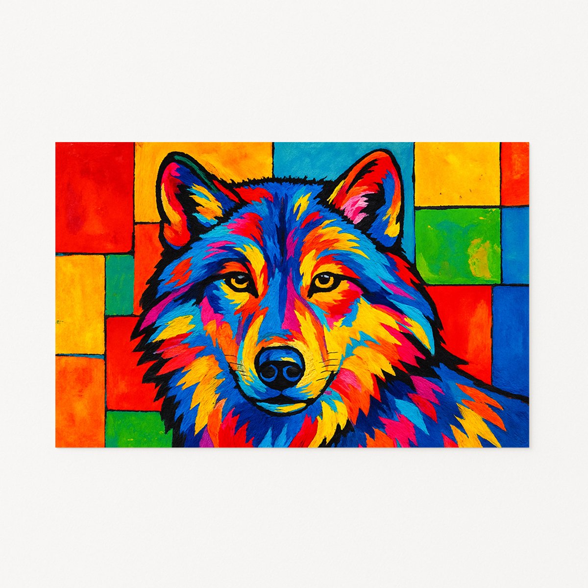 Wolf muurdecoratie – wanddecoratie modern – poster woonkamer – 150x100 cm