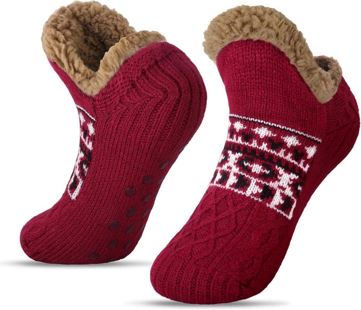 Warme Pantoffels Sokken met Antislip voor Dames en Heren - Gebreid Fleece