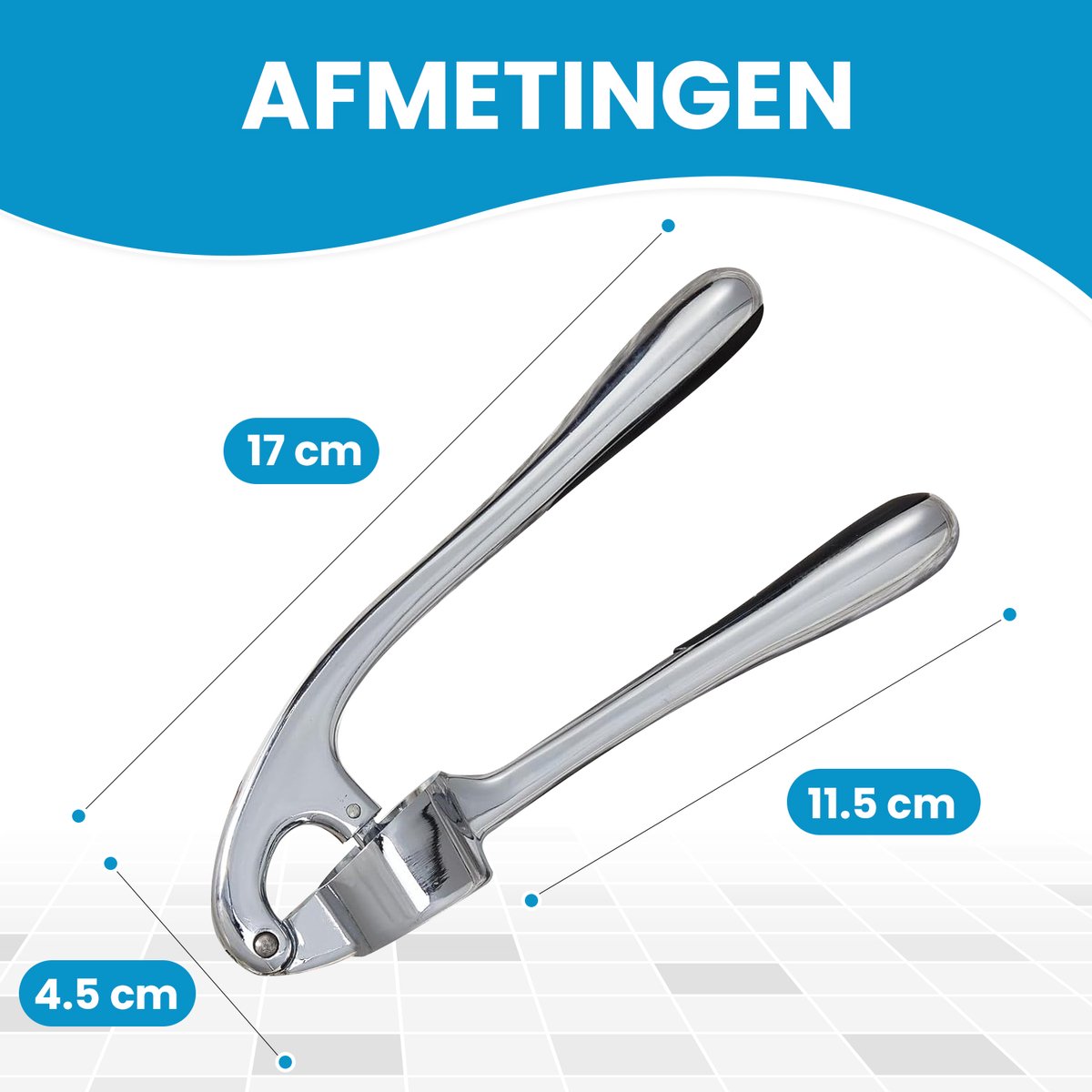 Knoflookpers - Gemberpers - Lookpers - Vaatwasser bestendig - Roestvrij - Zilver — afbeelding 6