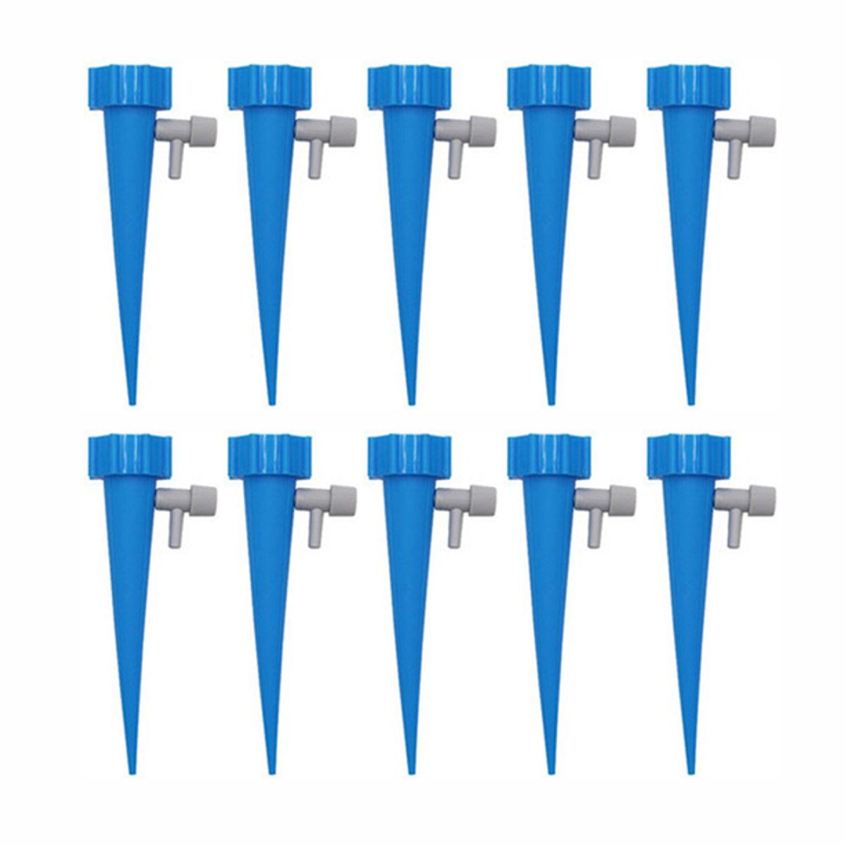 10-stuks automatische irrigatieset - Waterdruppelaars - Plantenwatergeefsysteem - Druppelirrigatie voor potten - Verstelbaar - Geschikt voor flesopeningen van 1,1 inch - Geschikt voor potplanten binnen en buiten, hangmanden en groenten - Blauw