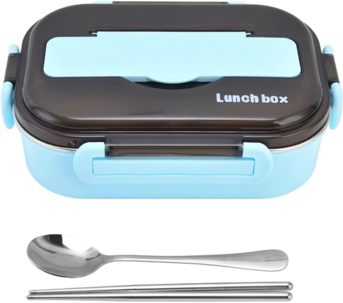 Lunchbox - lunchbox volwassenen - lunchbox kinderen - lunchbox rvs - 1500ml - Blauw
