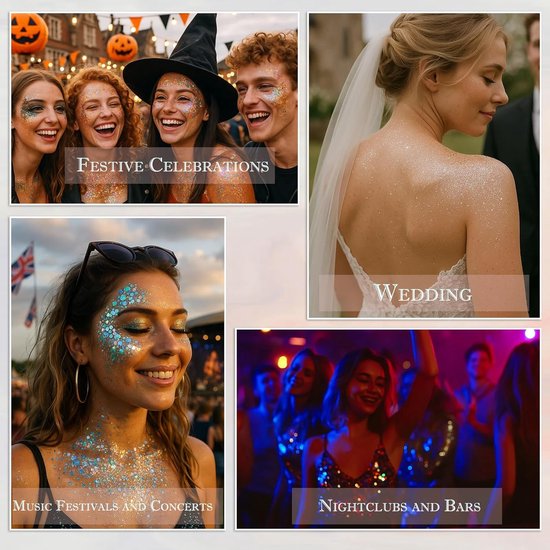 MKNZOME Body Glitter Gel, 6 kleuren Festival Glitter Gezicht Body Glitter Vloeibare oogschaduw voor gezicht, haar, lippen, nagels, make-up, Halloween Festival Accessoires MKNZOME Body Glitter Gel, 6 kleuren Festival Glitter Gezicht Body Glitter Vloeibare oogschaduw voor gezicht, haar, lippen, nagels, make-up, Halloween Festival Accessoires