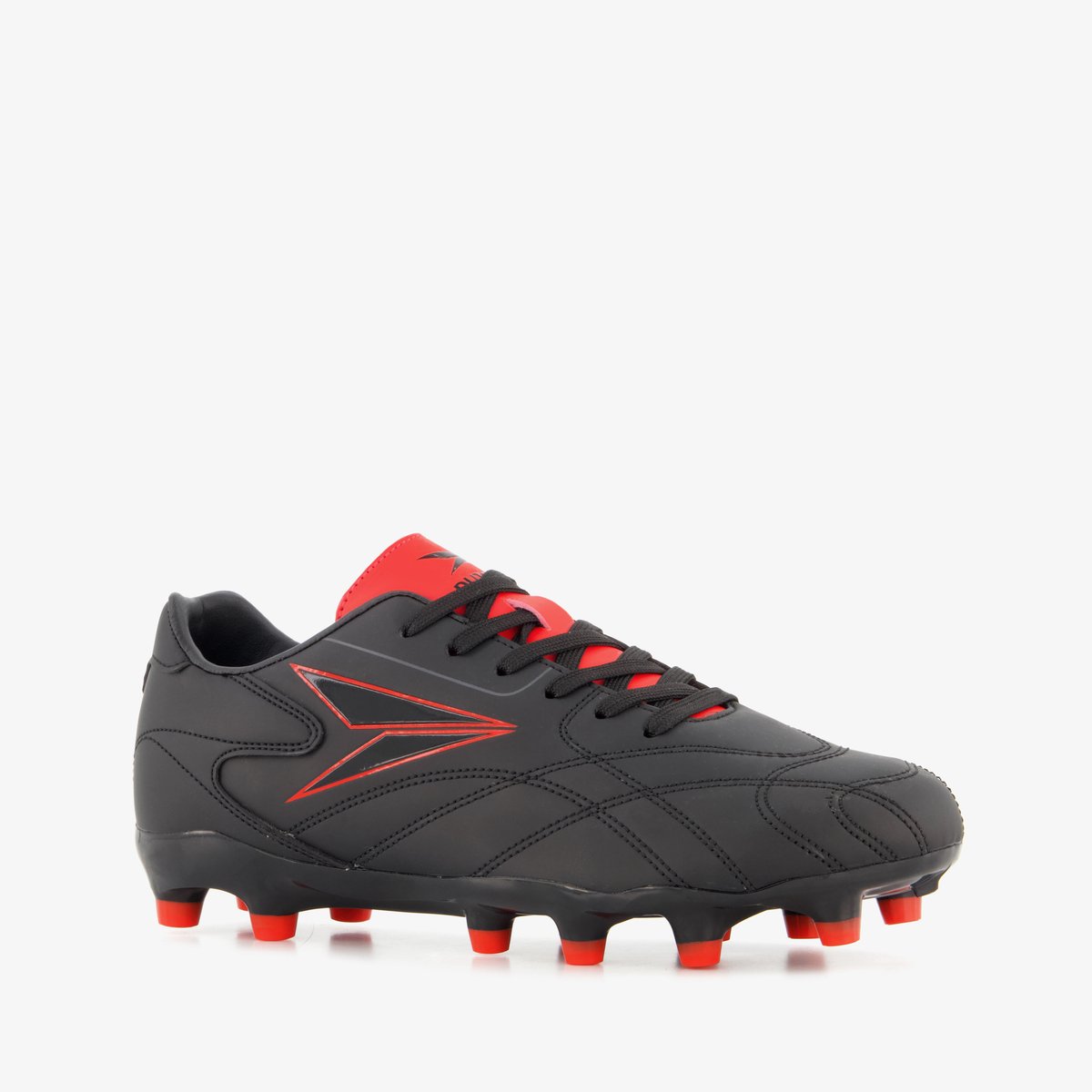 Dutchy FG kinder voetbalschoenen zwart rood - Maat 39 - Uitneembare zool