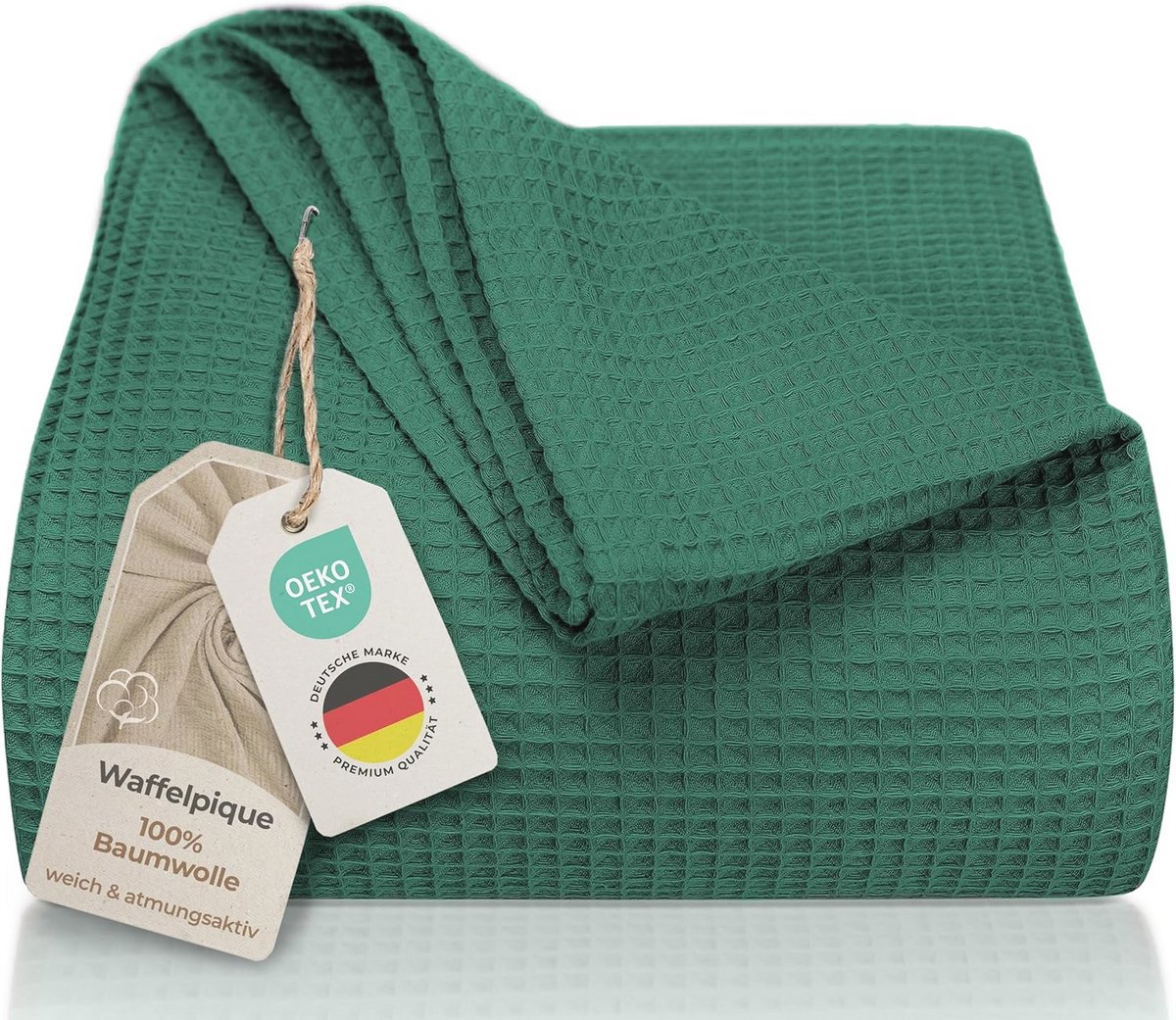 XXL Sprei 220 x 240 cm - Wafelpiqué Katoenen Deken - Lichte Zomer Deken voor Bed, Bank en Woonkamer