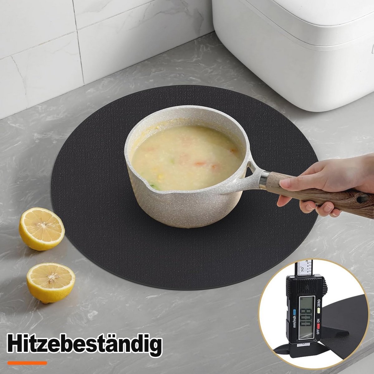 Afwasbare ronde placemats Ø 33 cm - Dubbelzijdig, waterdicht en hittebestendig (set van 4)