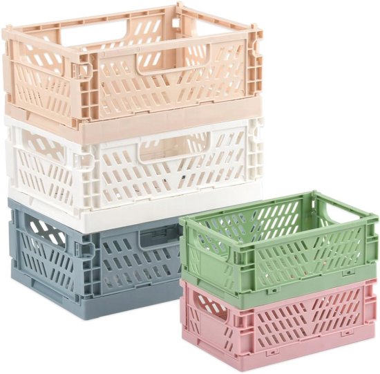 Ay-Kasa vouwkrat, stevige vouwbox, plastic, stapelbaar, lichtblauw, mini (27 x 17 x 11 cm
