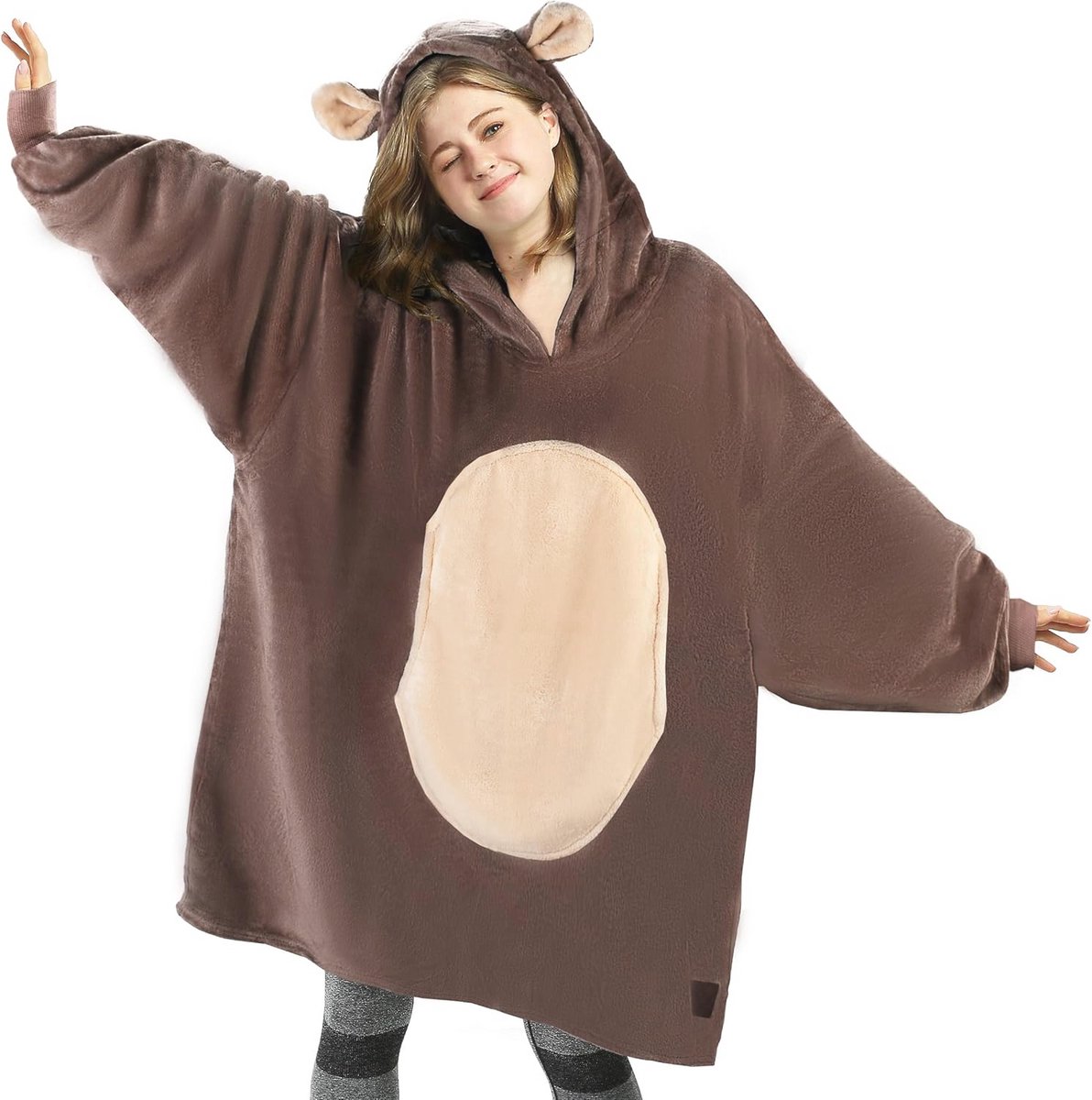 Warme Damesponcho - Zachte Sherpa Fleece Cape