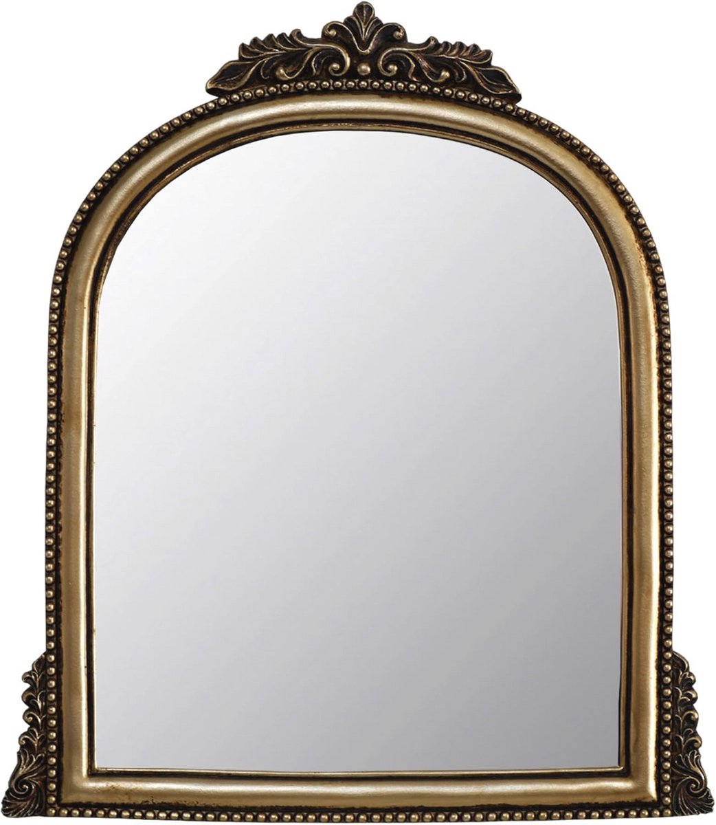 Sierlijke Barokke Spiegel Gouden Afwerking - Antieke Make-up Spiegel 38,6 x 29,5 cm