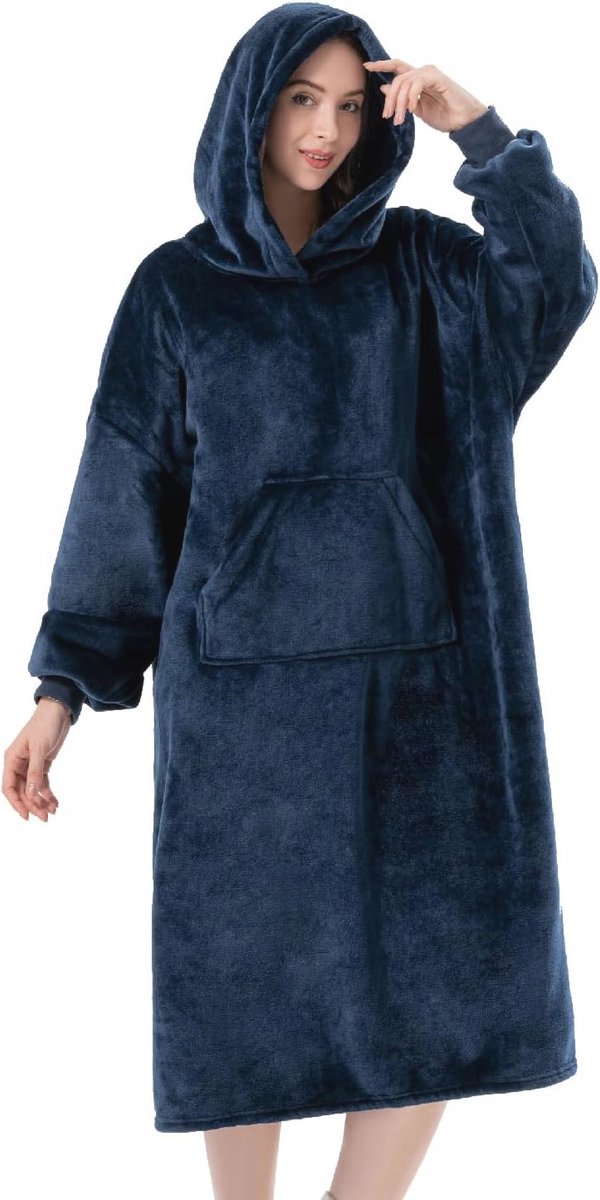 Draagbare oversized hoodie deken voor vrouwen, kinderen en mannen – Sherpa gevoerd sweatshirt