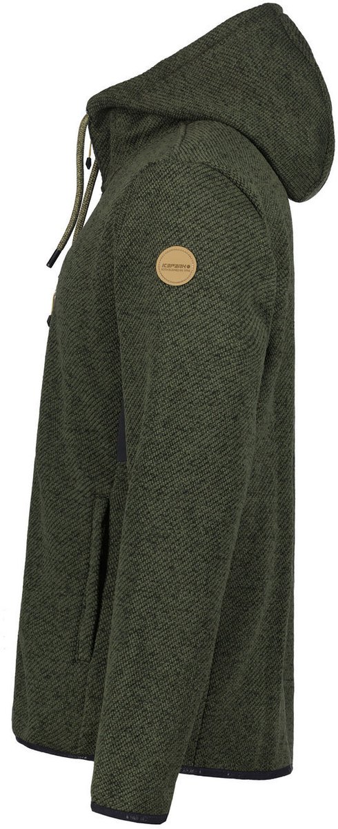 Icepeak Manawa Fleecevest Heren Korte rits fleece Dark Donkergroen