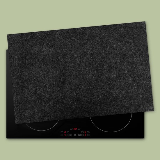 KitchenYeah inductie beschermer 81x52 cm - Zwart - Graniet print - Kookplaataccessoires - Afdekplaat voor kookplaat - Anti slip mat - Keuken decoratie inductieplaat - Inductiebeschermer - Inductiemat natuursteen - Beschermmat voor fornuis