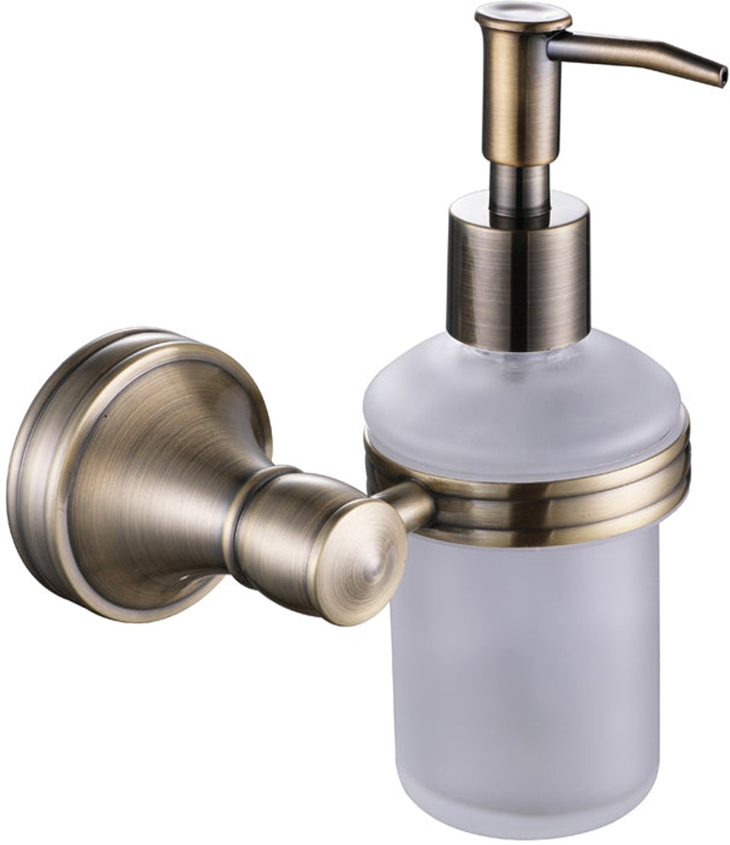 Hudor Zeepdispenser Houder - Goudmessing Design Wandmontage - COLLECTIE HALYS 002B DORÉ - Elegante Zeepdispenserhouder voor Toilet en Badkamer