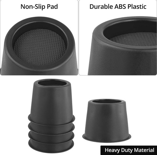 4 Stuks Bedverhogers 10 cm - Robuuste Ronde Meubelverhogers Tot 990 kg voor Bed, Bank, Bureau, Stoel, Koelkast van Merkloos — afbeelding 4
